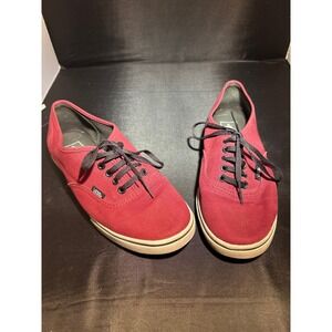 Vans Authentic Burgundy Red Canvas Low Top Skate Shoes Mens 7.5 Womens 9.0